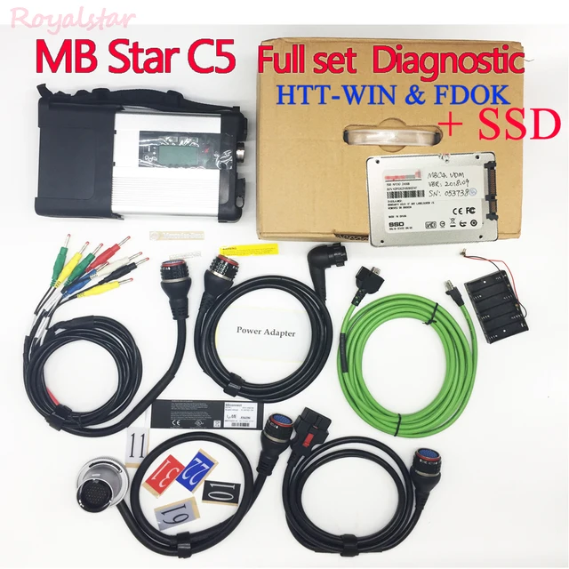 Special Price SSD with NEWEST software MB star C5 Diagnostics auto scanner has HTT-win FDOK function for MB cars diagnostic Tool MB STAR SD C5