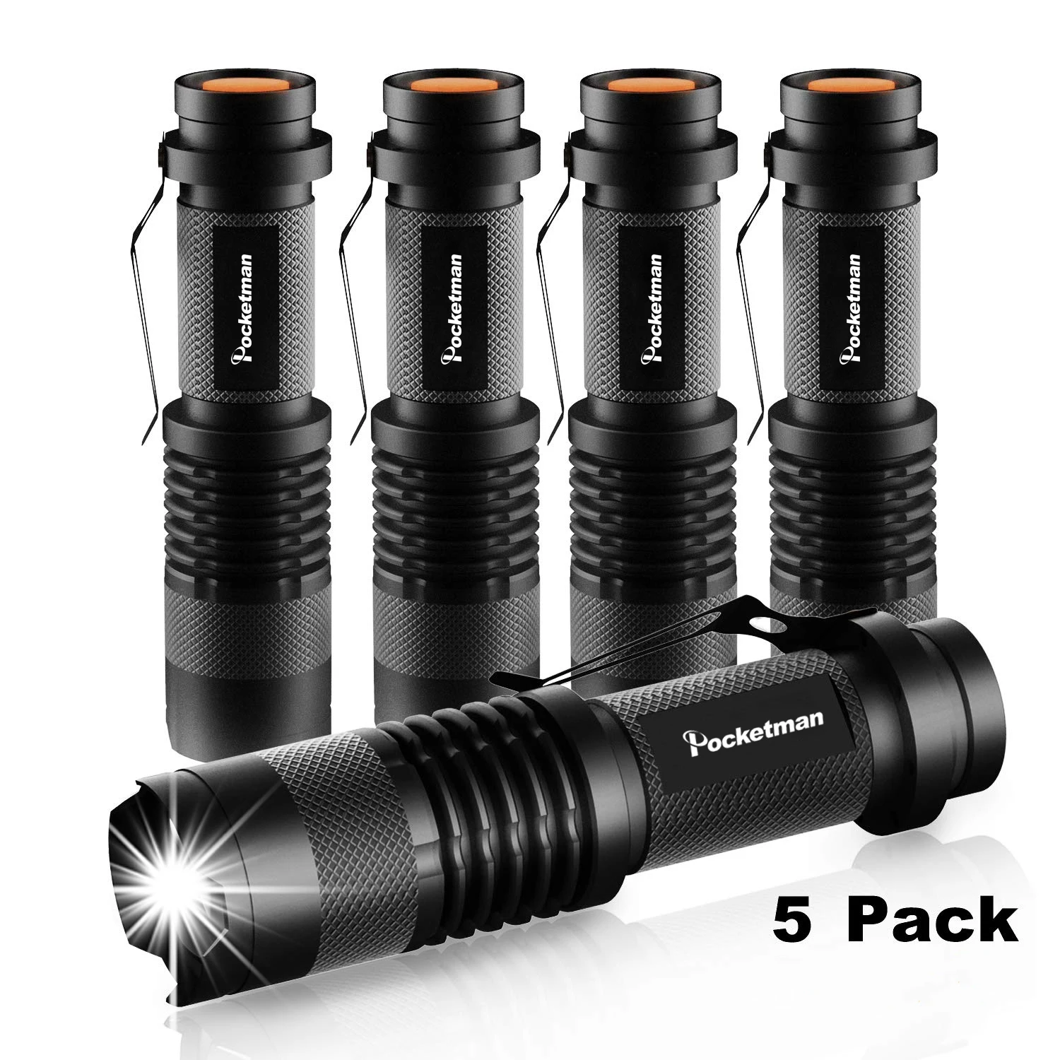 

5 Pack Mini LED Flashlight Ultra Bright 4000lm linterna led Adjustable for Kids Child Camping Cycling Hiking Emergency Torch