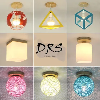 

Modern Led Ceiling Lamp Simple Wooden Ceiling Lighting Entrance Hallway Corridor Iron Ceiling Lamp New Chinese Balcony Lights