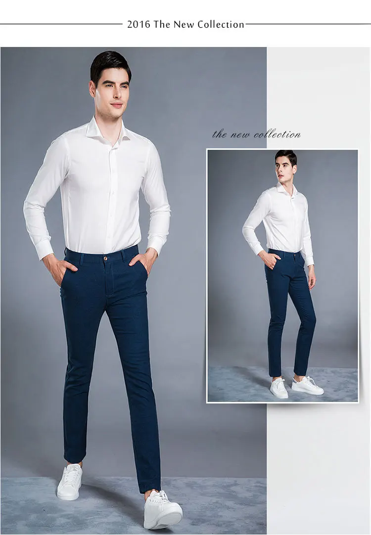 2019 Slim Fit Повседневное прямые Брюки Новое поступление хлопковые брюки Для мужчин Sliod плотные рейтузы Homme Для мужчин s джоггеры Большой размер