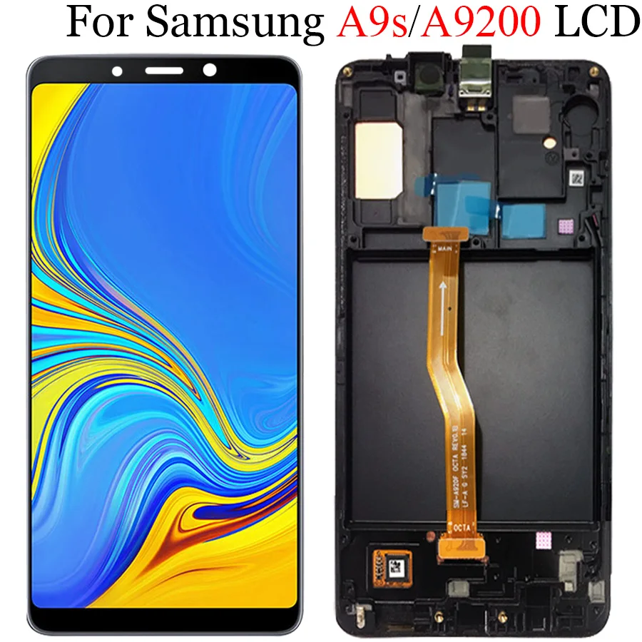 

Super Amoled For Samsung Galaxy A9 LCD 2018 A9200 A9s A9 Star Pro A920F Touch Screen Digitizer Assembly Replacement With Frame
