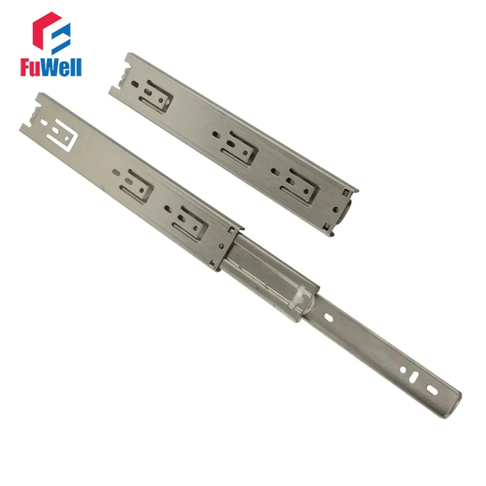 

2pcs Stainless Steel 10inch Drawer Slide Fold Telescopic 45mm Width Drawer Runner Sliding Rail for Cabinet Desk