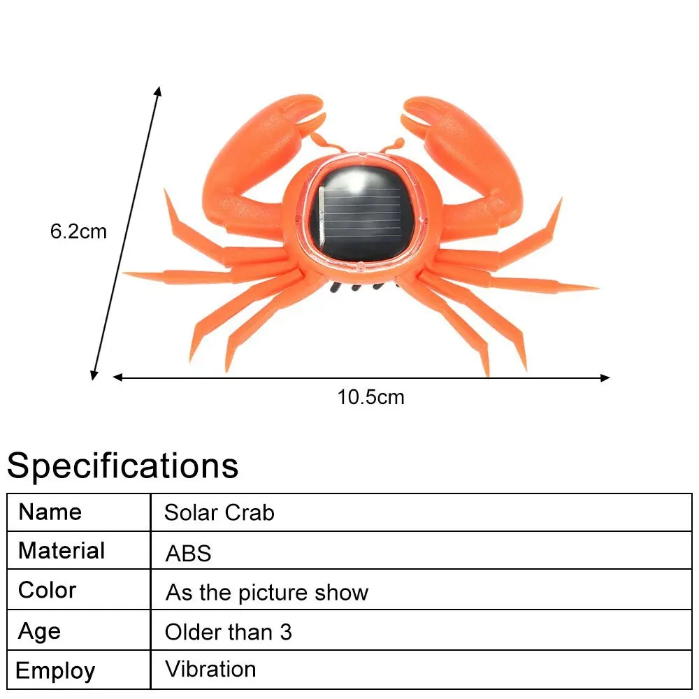 Милый Солнечный краб на солнечных батареях Краб Детская обучающая игрушка