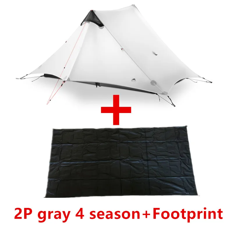 3F UL GEAR LanShan 2 Tent Oudoor Ultralight Camping 15D Silnylon 1 Person 2 Person Tent 3 Season Tent Winter 4 Season Tent - Цвет: 2P gray 4 season B