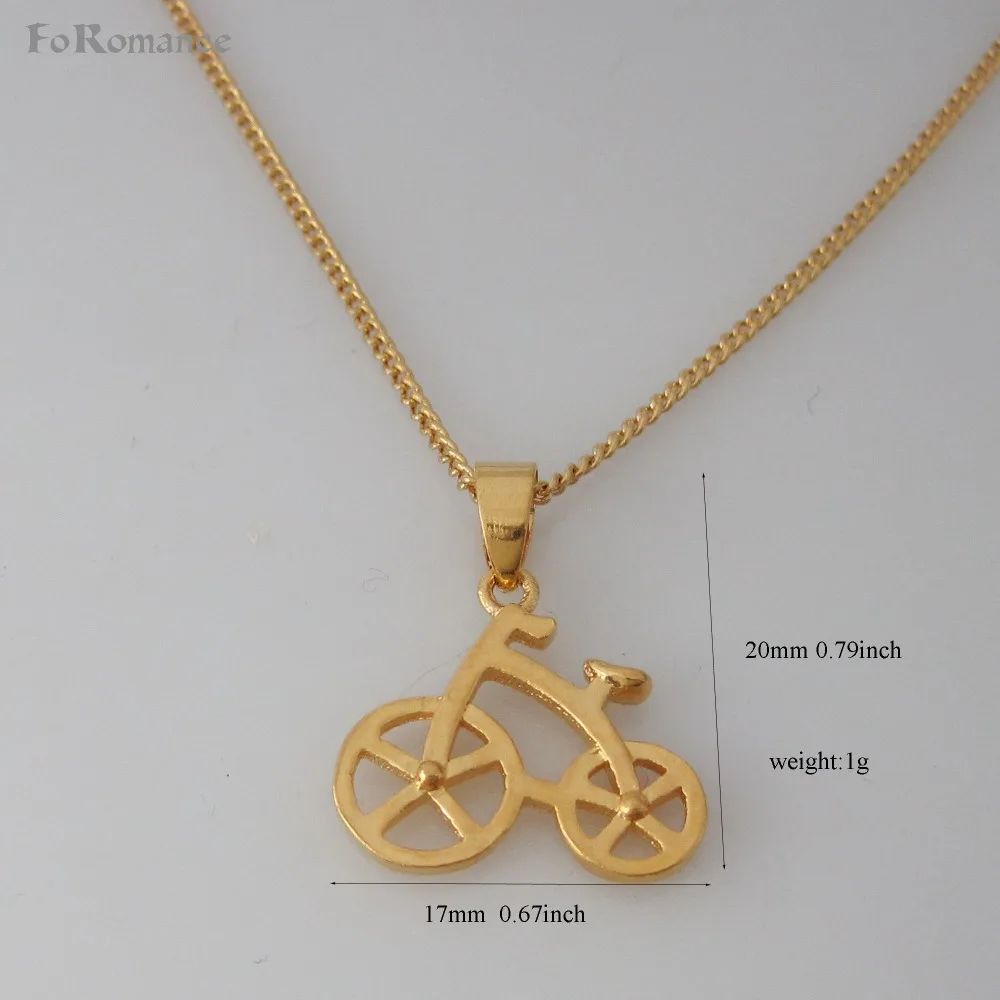 Min order 10$ CAN MIX /- YELLOW GOLD GP 18&quot CIRCLE LINK NECKLACE &amp BIKE BICYCLE PENDANT SCRUB SURFACE TALL 20mm 0.79 inch | Украшения
