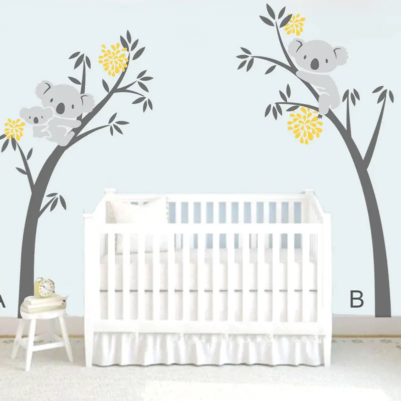 

DIY Modern Koala Tree Branches Wall Decal Baby Nursery Wall Decor Vinyl Mural Wall Sticker For Kids Room Bedroom Wall Art Carved
