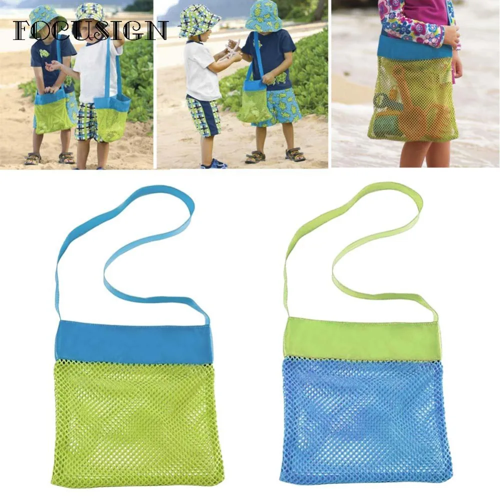 

mesh seashell bags Beach 24x24cm Oxford Tote Stay Away From Sand children's mesh bags Seashell Collecting Bags bolsas de tela