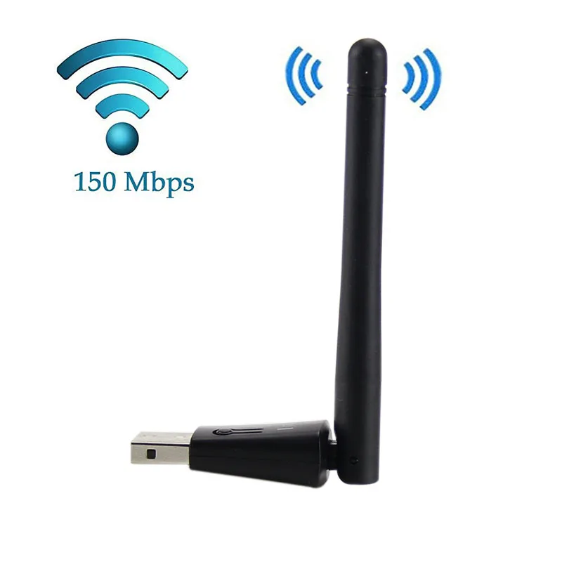 Портативный 150 Мбит/с Беспроводной WiFi адаптер 2,4 ГГц WLAN сетевой карты USB Wi-Fi приемник 2DB антенна WiFi XXM