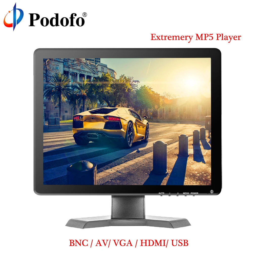 

AMPrime 15" IPS LCD HD Monitor Mini TV & Computer Display 1080P Color Screen Camera Video Security CCTV DVD Monitor With Speaker