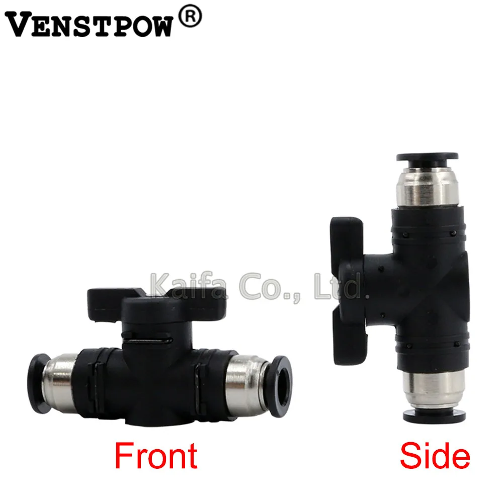 

1pcs BUC4/6/8/10/12MM Pneumatic Push In Quick Connector Hand Valve Hand to turn Pneumatic switch