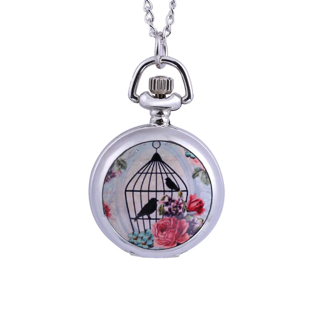 Кварцевые модные легкие подвесные мужские карманные часы Hi bird cage американский
