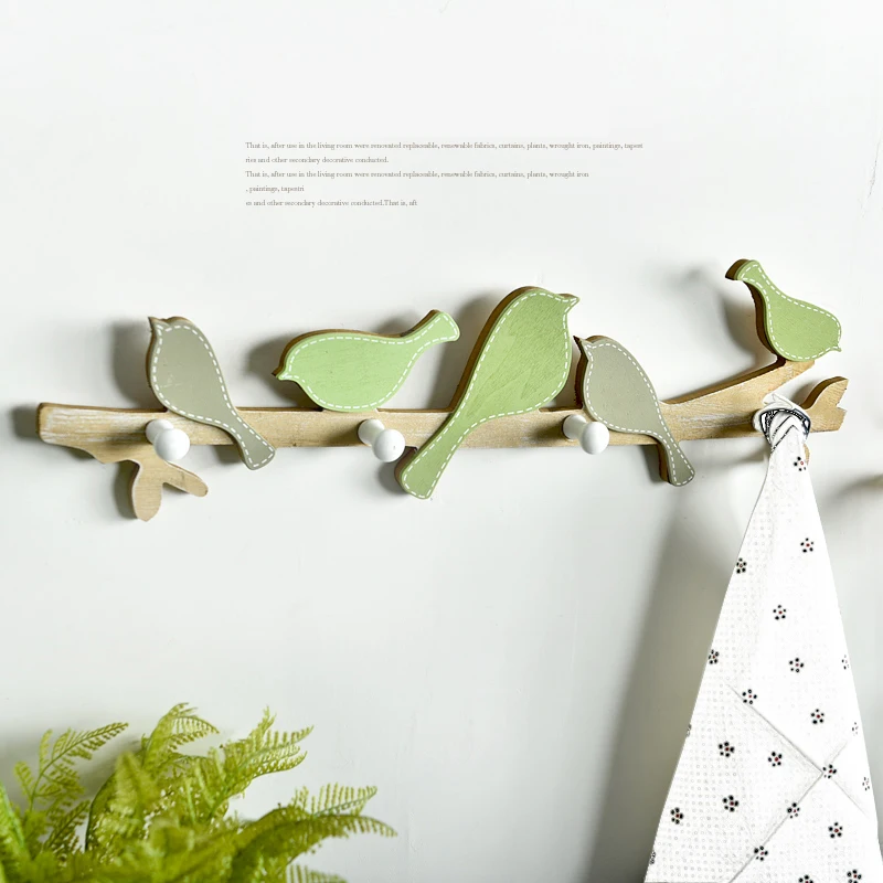 Creative Bird Wooden Vintage Wall Hook Wall Housekeeper Hooks Coat