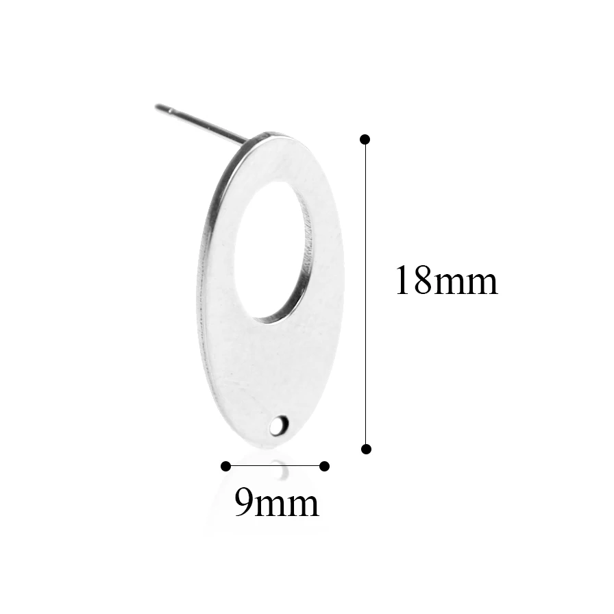Aiovlo, 20 шт./лот, нержавеющая сталь, модная, овальная основа, серьги, подвеска, разъем для DIY, серьги, ювелирные изделия, аксессуары - Цвет: 18x9mm