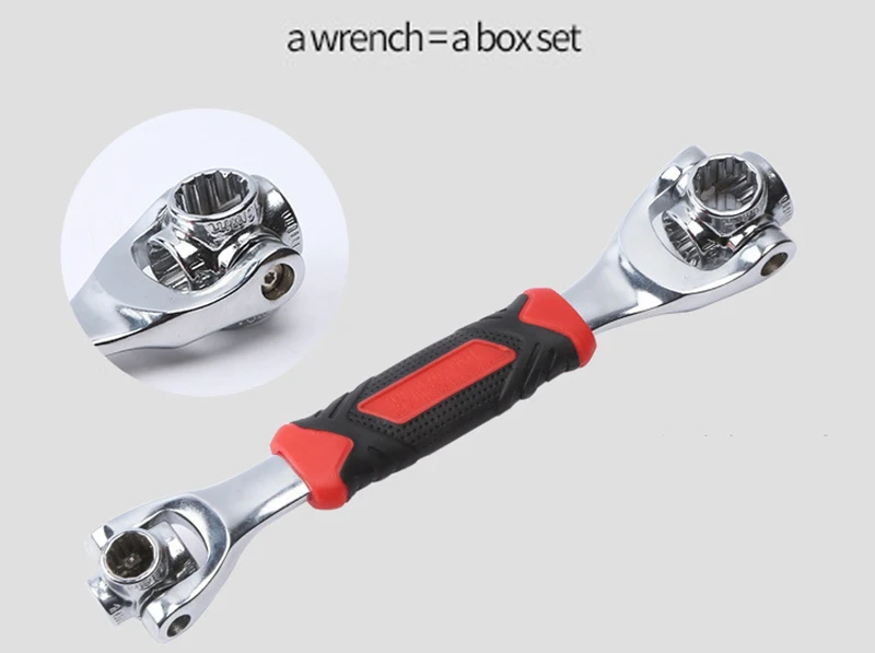 Jewii 48 in 1 Wrench Multitul Spanner  Socket Works with Spline Bolts Torx Universal Furniture Car Repair Tools  A2