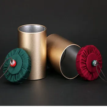 

Metal Tin Tea Box With Cloth Lid 1PC Chinese Style Mini Portable Cans Storage Jars Tinplate Sealed Case Candy Coffee Organizer