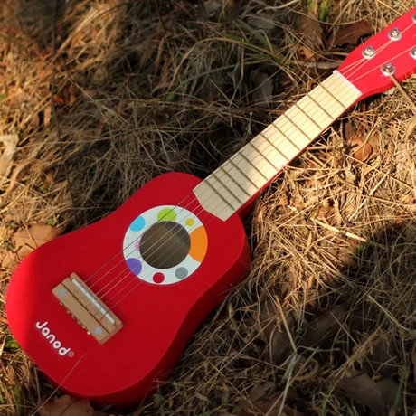 2" деревянные инструменты детская игрушка розовая Акустическая гитара дети