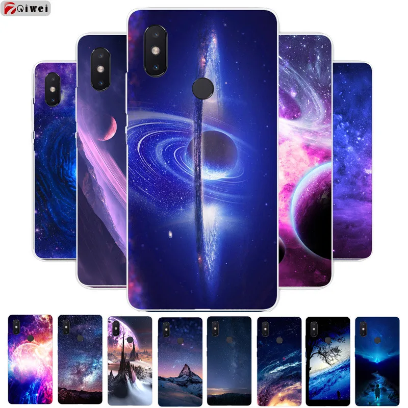 

Star Space Soft Case For Xiaomi Redmi Note 5 Case Silicone TPU Cover For Xiaomi Mi 8 lite A2 6X Redmi 6A Case For Fundas Poco F1