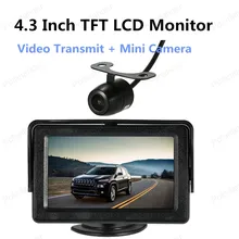 freeshipping 4.3 Inch Backup Reverse Monitor TFT LCD display with Wireless Video Transmit + Mini Camera