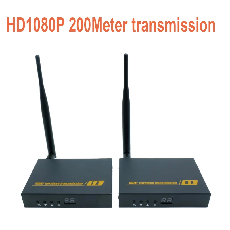 Wireless AV HDMI HDbitT Transmitter and Receiver Kit 656Ft 200M Super long range Wireless Extender 1080P