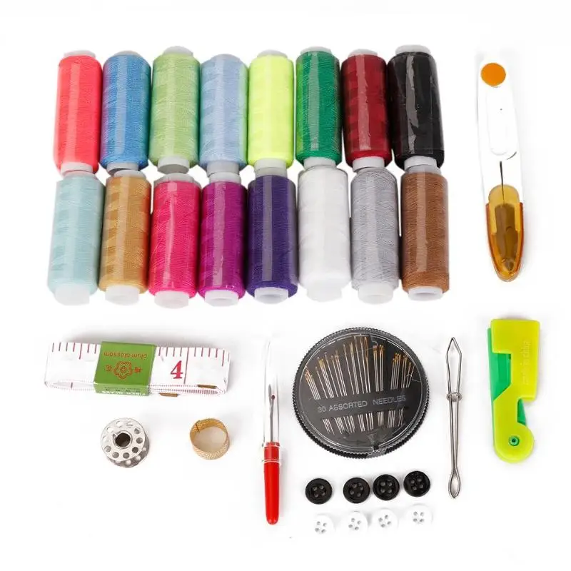 Портативные дорожные наборы для шитья набор швейных нитей инструменты для игл стеганое полотно нитки ножницы Швейные аксессуары