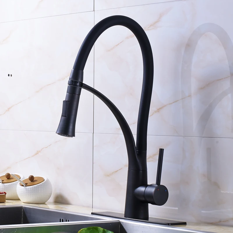 Oil Rubbed Bronze Countertop Kitchen Sink Faucet Swivel Spout Mixer Tap with 10 Inch Cover Plate