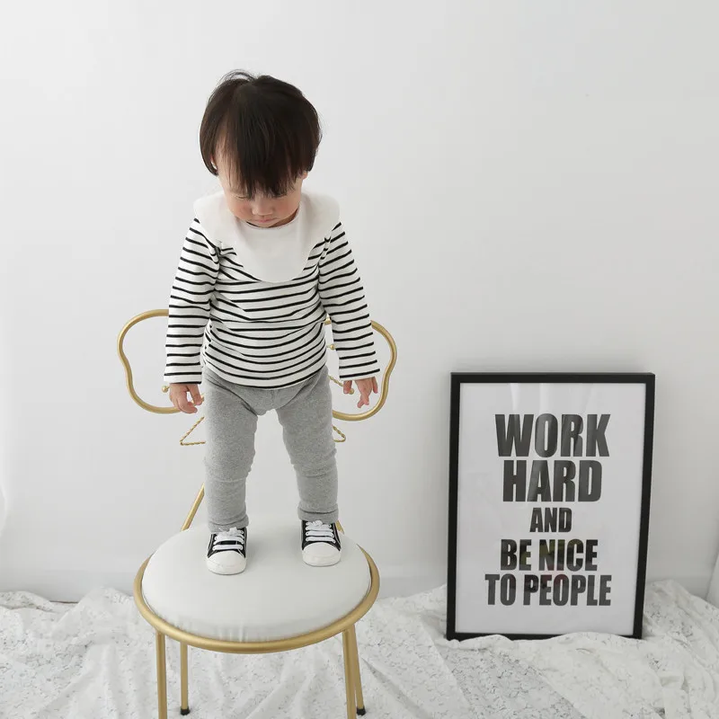 EnkeliBB Children Winter Fleece Tops Baby Girl Warm Basic Shirt Wholesale Kids Clothes Girl Autumn Striped Blouse Fleeve Tops