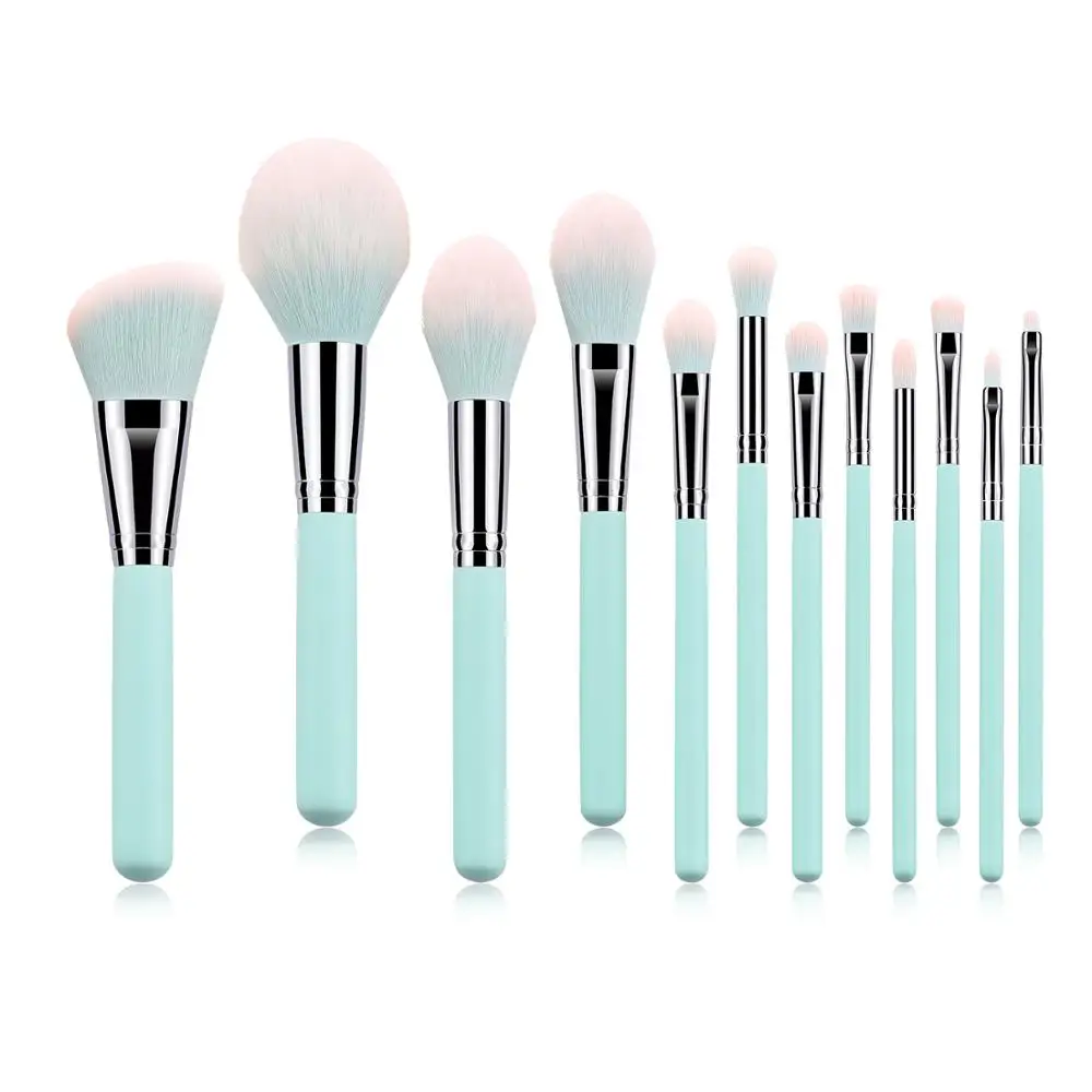 

12pcs High-end Sweet Blue Makeup Brushes Kits Powder Foundation Blush Conclear Face Lip Eye Shadow Portable Cosmetic Beauty Tool