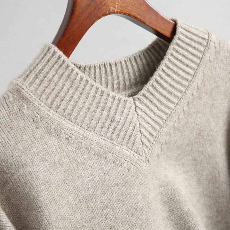 Женский Однотонный свитер с v-образным вырезом и длинными рукавами, Повседневный свитер