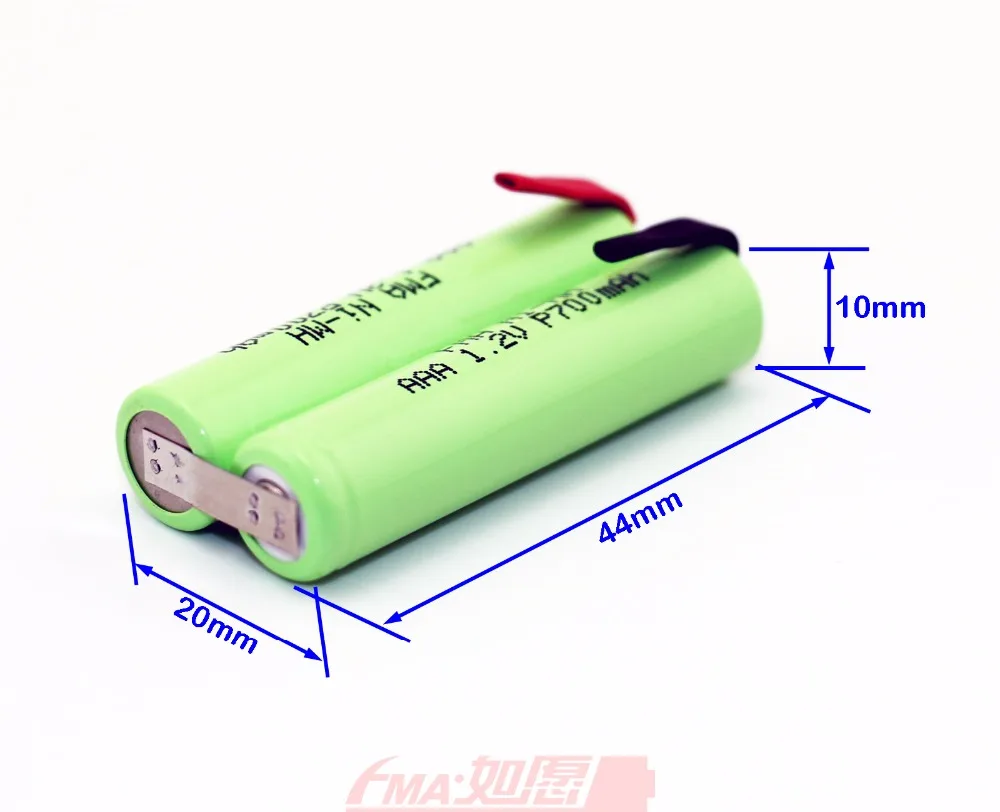 Ni-mh 2,4 В 700 мАч батарея DIY для YS534/17 воды pik WP-900 Remington Barba триммер Бритва 10x20x44 мм