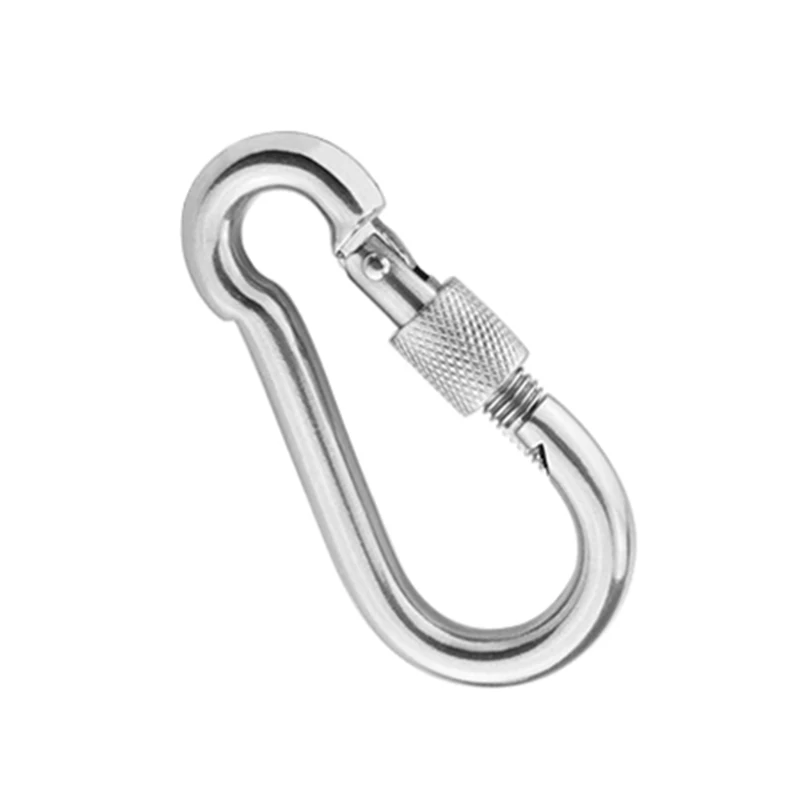 

M8*80mm Multifunctional Spring Snap Carabiner 304 Stainless Steel Quick Link Lock Ring Hook snap shackle Chain Fastener Hook