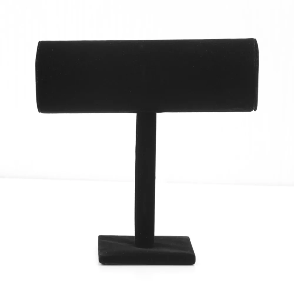 

1PC Black Velvet Bracelet Chain Watch T-Bar Hard Jewelry Rack Display Stands Holder Drop Shipping