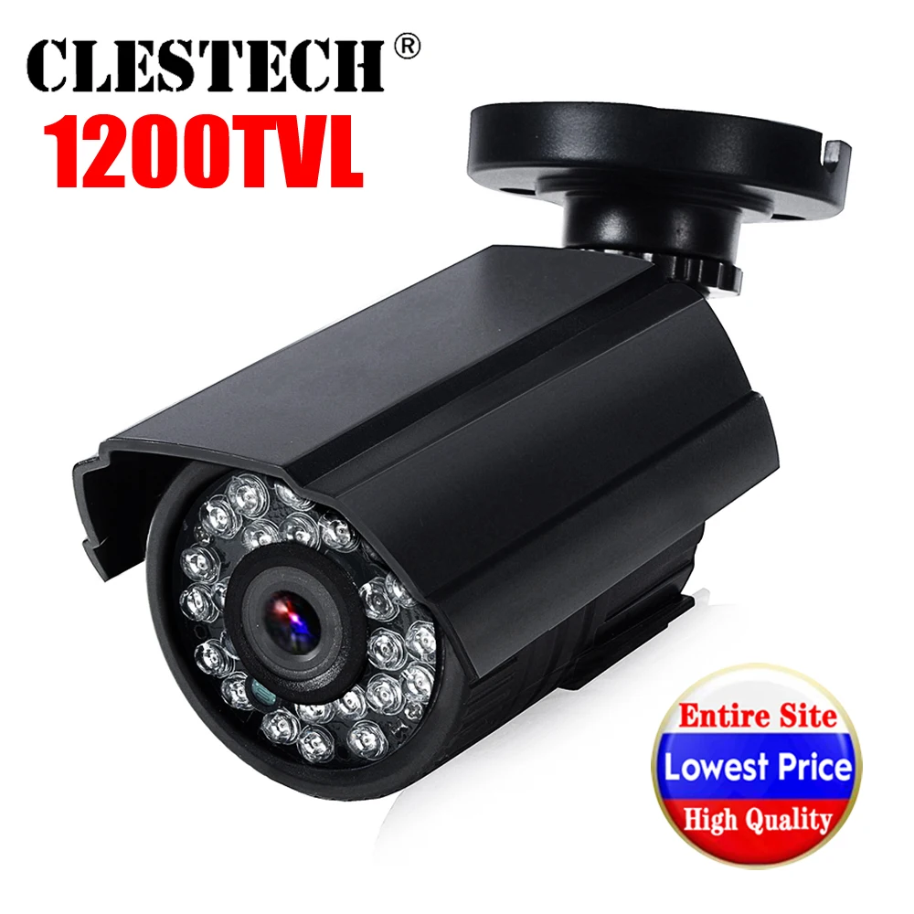 

Mini HD Cctv Camera 1200TVL in/Outdoor Waterproof IP66 IR Night Vision CMOS Analog color home monitoring security Have bracket