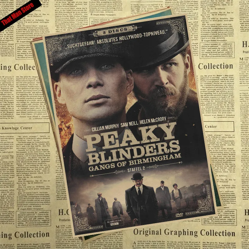 That man Store Peaky blinder фильм крафт-бумага Плакат Бар Кафе Винтаж Высокое качество печать рисунок ядро декоративная живопись - Цвет: Тёмно-синий