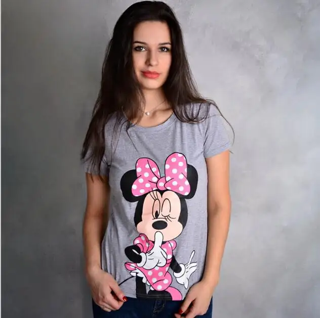 

20167 Fashion Short Sleeve T-shirts Plus Size Female T shirts Carton Letter Print Top O-neck Women t shirt