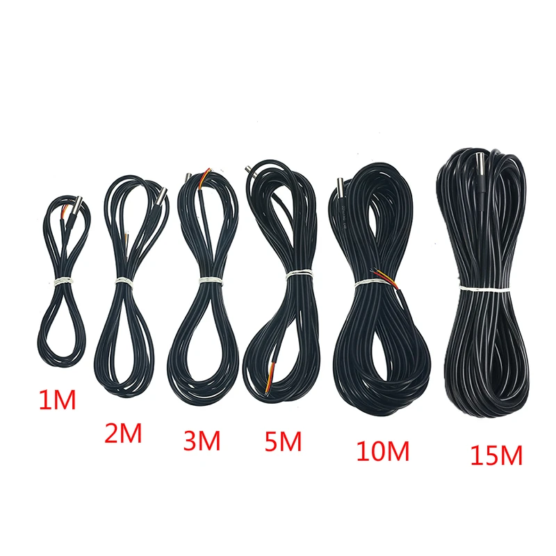 

3 Wires 1M-15M Water Temperature Temp Sensor Thermal Probe Thermometer DS18B20