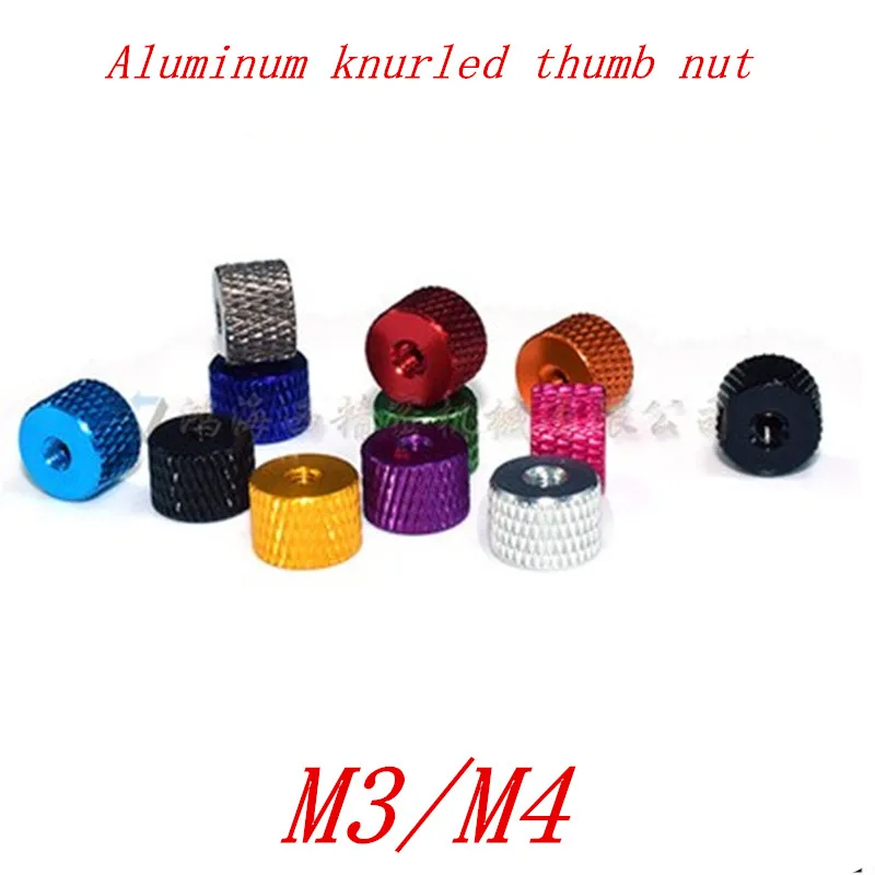 

10PCS M3 M4 Knurled Thumb hand Nut Aluminum Alloy Multicolor For FPV RC Model Toys