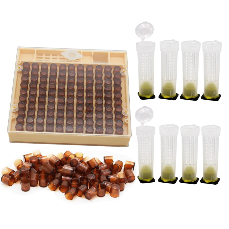 

Beekeeping Tools Equipment Set Queen Rearing System Cultivating Box 120pcs Plastic Bee Cell Cups Cupkit Queen Cage
