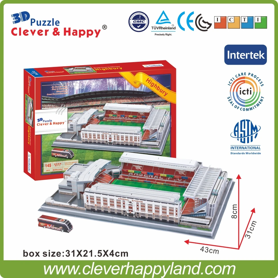 Умный и Счастливый 3D Пазл стадион модель Arsenal Football FC Club Home Highbury(Arsenal) Лондон