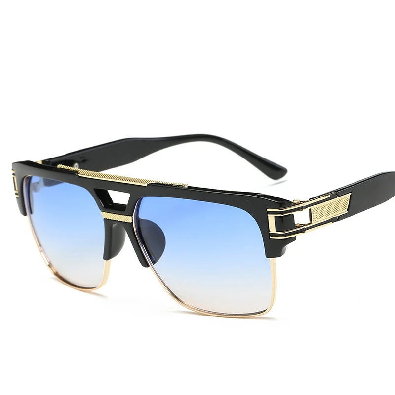 Элитный бренд Для мужчин; женские солнцезащитные очкив ретро стиле винтажные Квадратные Солнцезащитные очки мужские солнцезащитные очки для мужчин okulary gafas lunette ray Банн - Цвет линз: Blue Ocean