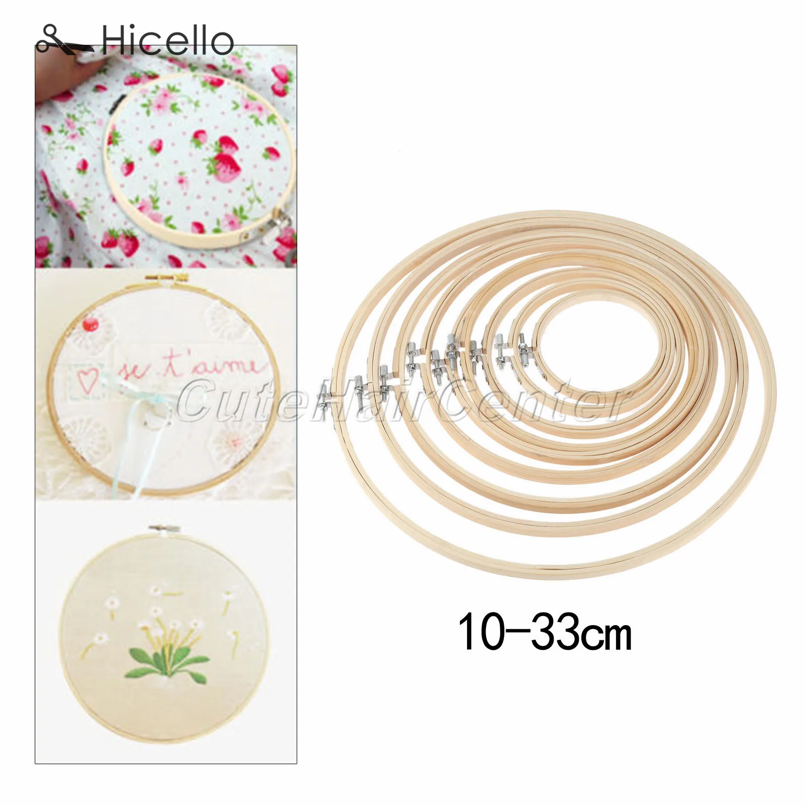 

Embroidery hoop 9sizes Wood Ring Hand Embroidery Frame Bamboo Wooden Circle Cross Stitch Round Sewing Tool 10cm-33cm Hicello