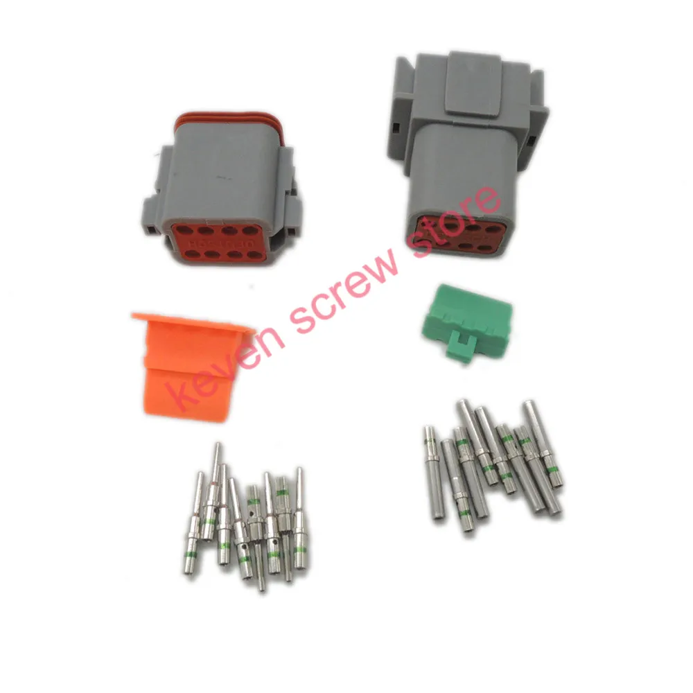 

10 sets Kit Deutsch DT 8 Pin Waterproof Electrical Wire Connector plug Kit DT04-8P DT06-8S,14 GA