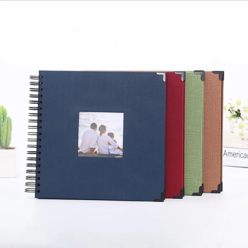 

12 Inch Polaroid Photo Album Paper Texture Window Manual DIY Album Corner Coil Binding Scrapbooking Wedding Photo Album