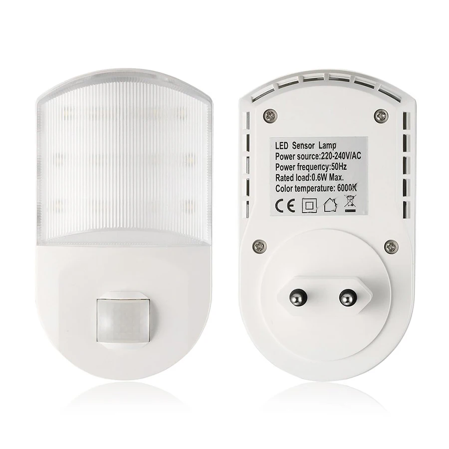 

9leds Body Motion Sensor Light Wall Socket Light-control Sensor LED Night Light Time Setting Bedroom Wall Lamp EU Plug