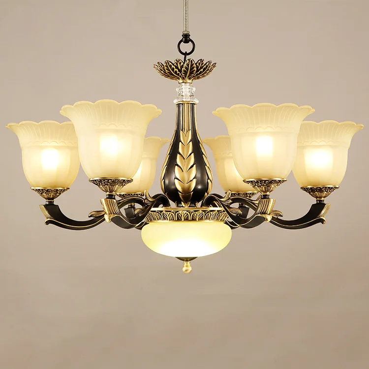 

American LED chandelier living room suspended lamps restaurant luminaires copper fixtures Nordic lighting bedroom hanging light