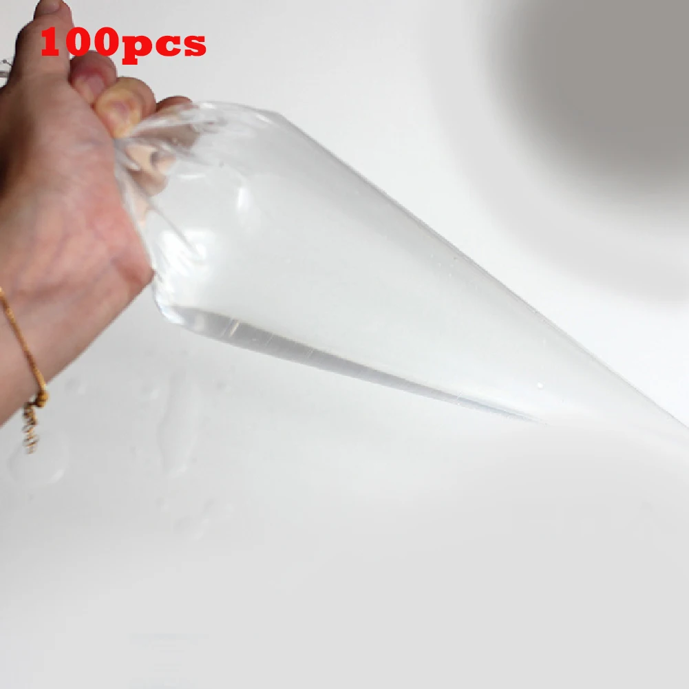 100pcs/lot Pastry Bag DIY Birthday Party Clear Cellophane Candy Cone Dessert Storage Bags Cheap