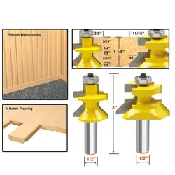 Бесплатная доставка 2 шт. 1/2 "хвостовика V Groove и соответствием языка маршрутизатор бит w/Премиум шарикоподшипники деревообработка резак