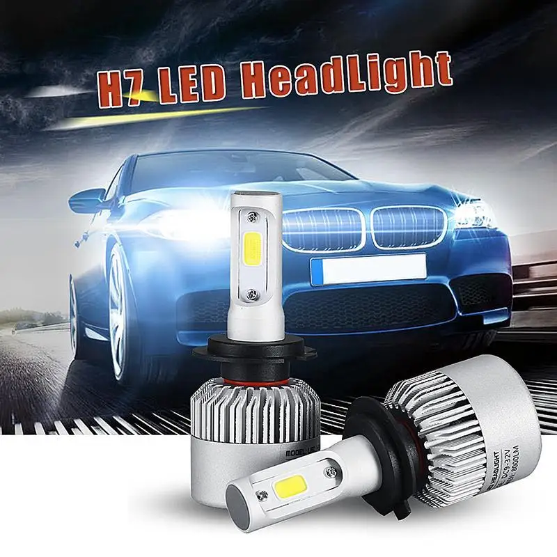 

PartoL COB LED Auto Car Headlight H4 H11 H7 H13 9005 9006 72W 8000lm Pure White 6500K Front Head Lamp Bulbs Fog Light 12V 24V