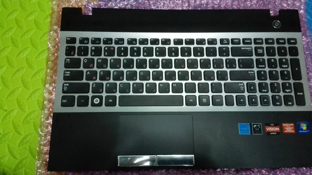 For samsung NP NP300 300V5A 305V5A RU RUSSIAN laptop keyboard with case Touchpad UNIT HOUSING TOP