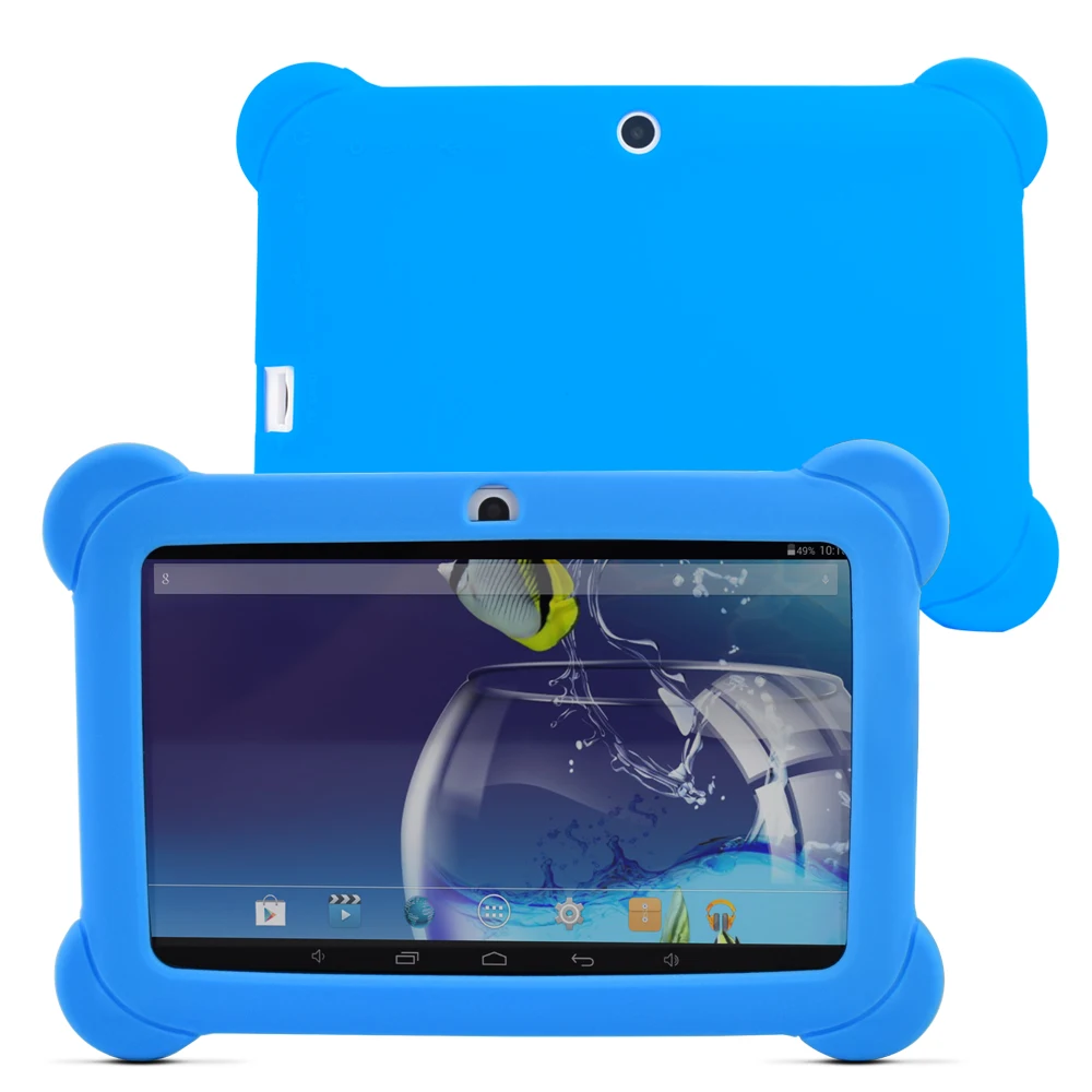   Yuntab 7 inch Q88 Allwinner A33 Quad Core 512MB/ 8GB Android 4.4.2 Kids Tablet PC HD Screen Dual camera with Silicone Case