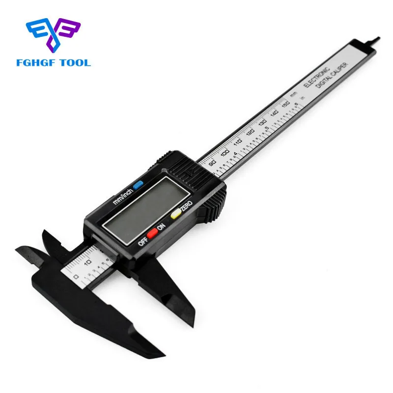 

FGHGF 150mm 6" caliper Digital Electronic digital pachometer Carbon Fiber Vernier Calipers Gauge Micrometer Measuring Tool